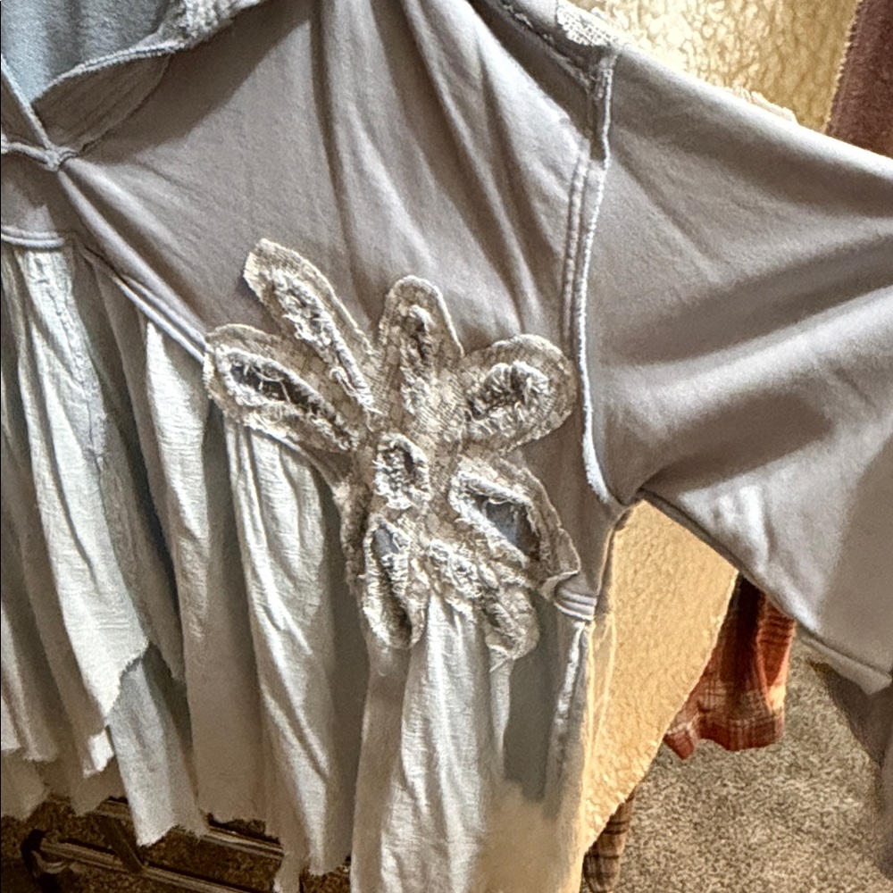 Oli & Hali light blue Women's Top with Embroidered Details - Picture 3 of 5